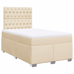 vidaXL Giroletto a Molle con Materasso Crema 120x200 cm in Tessuto - Vista aggiuntiva 2