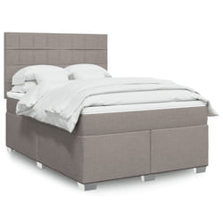 vidaXL Giroletto a Molle con Materasso Tortora 140x190 cm in Tessuto