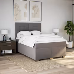 vidaXL Giroletto a Molle con Materasso Tortora 140x190 cm in Tessuto - Vista aggiuntiva 3