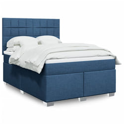 vidaXL Giroletto a Molle con Materasso Blu 140x190 cm in Tessuto