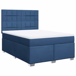 vidaXL Giroletto a Molle con Materasso Blu 140x190 cm in Tessuto - Vista aggiuntiva 2