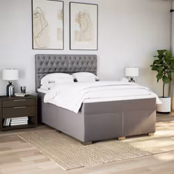 vidaXL Giroletto a Molle con Materasso Tortora 140x190 cm in Tessuto - Vista aggiuntiva 3
