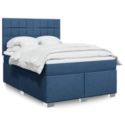 vidaXL Giroletto a Molle con Materasso Blu 140x200 cm in Tessuto