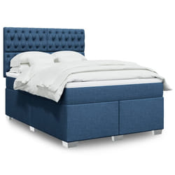 vidaXL Giroletto a Molle con Materasso Blu 140x200 cm in Tessuto