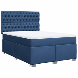vidaXL Giroletto a Molle con Materasso Blu 140x200 cm in Tessuto - Vista aggiuntiva 2