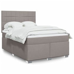 vidaXL Giroletto a Molle con Materasso Tortora 160x200 cm in Tessuto