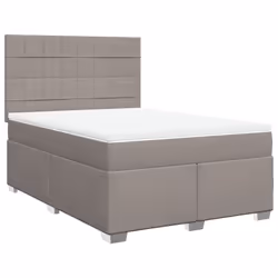 vidaXL Giroletto a Molle con Materasso Tortora 160x200 cm in Tessuto - Vista aggiuntiva 2