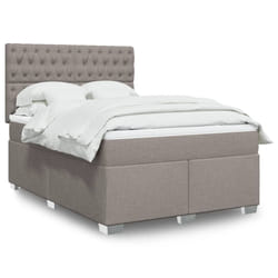 vidaXL Giroletto a Molle con Materasso Tortora 160x200 cm in Tessuto