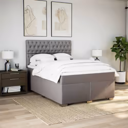 vidaXL Giroletto a Molle con Materasso Tortora 160x200 cm in Tessuto - Vista aggiuntiva 3