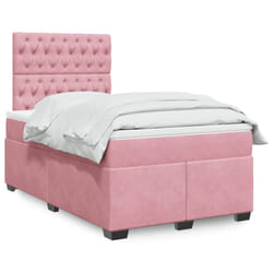 vidaXL Giroletto a Molle con Materasso Rosa 120x200 cm in Velluto