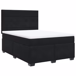 vidaXL Giroletto a Molle con Materasso Nero 140x190 cm in Velluto - Vista aggiuntiva 2