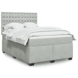 vidaXL Giroletto a Molle con Materasso Grigio Chiaro 140x190cm Velluto