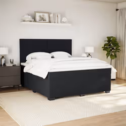 vidaXL Giroletto a Molle con Materasso Nero 180x200 cm in Velluto - Vista aggiuntiva 3