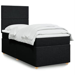vidaXL Giroletto a Molle con Materasso Nero 90x190 cm in Tessuto
