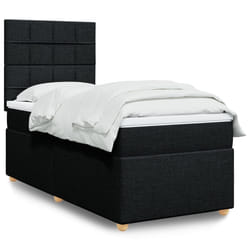 vidaXL Giroletto a Molle con Materasso Nero 90x190 cm in Tessuto