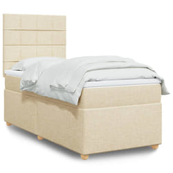vidaXL Giroletto a Molle con Materasso Crema 90x190 cm in Tessuto