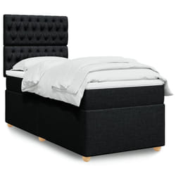 vidaXL Giroletto a Molle con Materasso Nero 90x190 cm in Tessuto