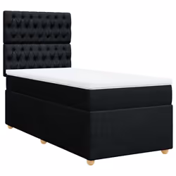 vidaXL Giroletto a Molle con Materasso Nero 90x190 cm in Tessuto - Vista aggiuntiva 2