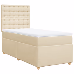vidaXL Giroletto a Molle con Materasso Crema 90x190 cm in Tessuto - Vista aggiuntiva 2