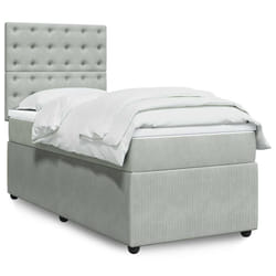 vidaXL Giroletto a Molle con Materasso Grigio Chiaro 90x190 cm Velluto