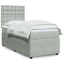 vidaXL Giroletto a Molle con Materasso Grigio Chiaro 100x200cm Velluto