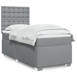 vidaXL Giroletto a Molle con Materasso Grigio Chiaro100x200 cm Tessuto