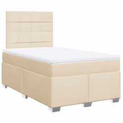 vidaXL Giroletto a Molle con Materasso Crema 120x190 cm in Tessuto - Vista aggiuntiva 3