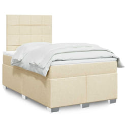 vidaXL Giroletto a Molle con Materasso Crema 120x200 cm in Tessuto