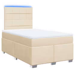 vidaXL Giroletto a Molle con Materasso Crema 120x200 cm in Tessuto - Vista aggiuntiva 3