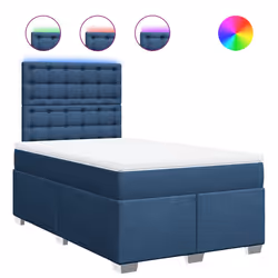vidaXL Giroletto a Molle con Materasso Blu 120x200 cm in Tessuto - Vista aggiuntiva 2