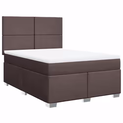 vidaXL Giroletto a Molle con Materasso Marrone Scuro 140x190cm Tessuto - Vista aggiuntiva 3