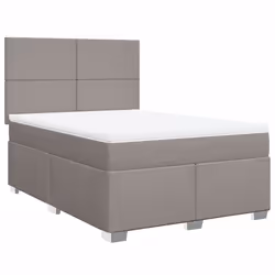 vidaXL Giroletto a Molle con Materasso Tortora 140x190 cm in Tessuto - Vista aggiuntiva 3