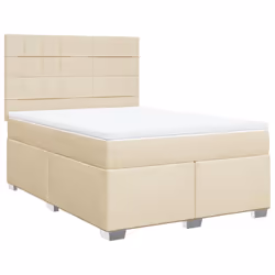 vidaXL Giroletto a Molle con Materasso Crema 140x19 cm in Tessuto - Vista aggiuntiva 3