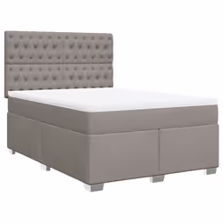 vidaXL Giroletto a Molle con Materasso Tortora 140x190 cm in Tessuto - Vista aggiuntiva 3