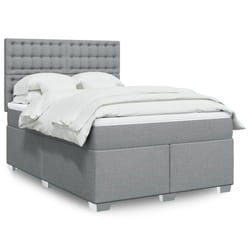vidaXL Giroletto a Molle con Materasso Grigio Chiaro 140x190cm Tessuto