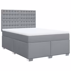vidaXL Giroletto a Molle con Materasso Grigio Chiaro 140x190cm Tessuto - Vista aggiuntiva 3