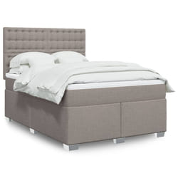 vidaXL Giroletto a Molle con Materasso Tortora 140x190 cm in Tessuto