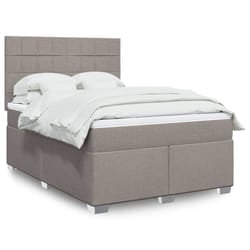 vidaXL Giroletto a Molle con Materasso Tortora 160x200 cm in Tessuto