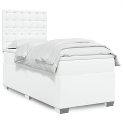 vidaXL Giroletto a Molle con Materasso Bianco 90x190 cm in Similpelle