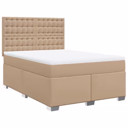 vidaXL Giroletto a Molle con Materasso Cappuccino 160x200cm Similpelle - Vista aggiuntiva 3