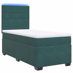 vidaXL Giroletto a Molle con Materasso Verde Scuro 80x200 cm Velluto - Vista aggiuntiva 3