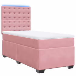 vidaXL Giroletto a Molle con Materasso Rosa 100x200 cm in Velluto - Vista aggiuntiva 3