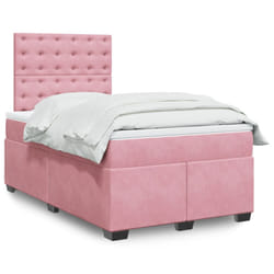 vidaXL Giroletto a Molle con Materasso Rosa 120x200 cm in Velluto