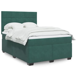 vidaXL Giroletto a Molle con Materasso Verde Scuro 160x200 cm Velluto