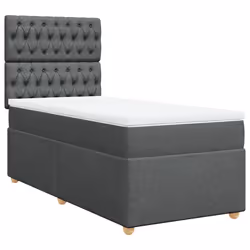 vidaXL Giroletto a Molle con Materasso Grigio Scuro 80x200 cm Tessuto - Vista aggiuntiva 3