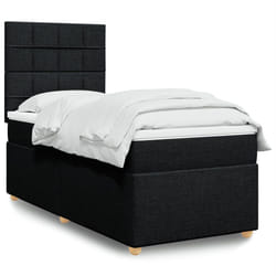 vidaXL Giroletto a Molle con Materasso Nero 90x190 cm in Tessuto