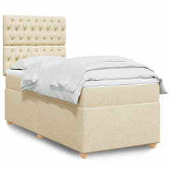 vidaXL Giroletto a Molle con Materasso Crema 90x190 cm in Tessuto