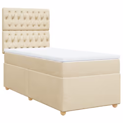 vidaXL Giroletto a Molle con Materasso Crema 90x190 cm in Tessuto - Vista aggiuntiva 3