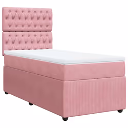 vidaXL Giroletto a Molle con Materasso Rosa 80x200 cm in Velluto - Vista aggiuntiva 3