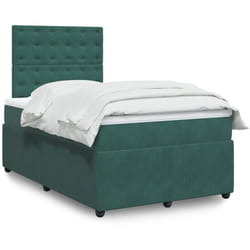 Giroletto a Molle con Materasso Verde Scuro 120x190 cm Velluto Vidaxl